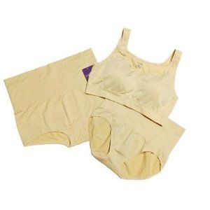 Yummie Bra, Girl Shorts and Panty 3 Piece Set S/M